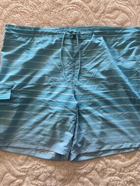 NWT George Trunks Swim Shorts Blue Turquoise Drawstring Men's 3XL